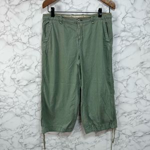Polo Ralph Lauren Women’s Crop Wide Leg Pants sz M Green Y2K #F342